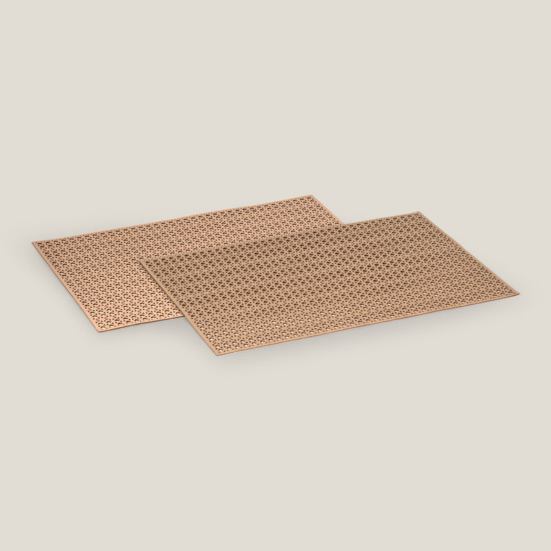 Pavel Brown & Dull Gold Reversible Placemat Set of 2