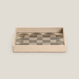 Alpha Beige & Dull Gold Square Serving Tray