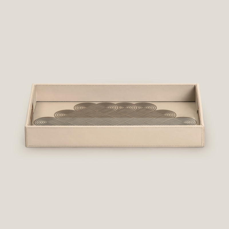 Alpha Beige & Dull Gold Serving Tray