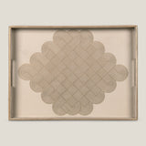 Alpha Beige & Dull Gold Placing Serving Tray