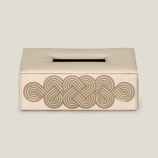 Alpha Beige & Dull Gold Tissue Box