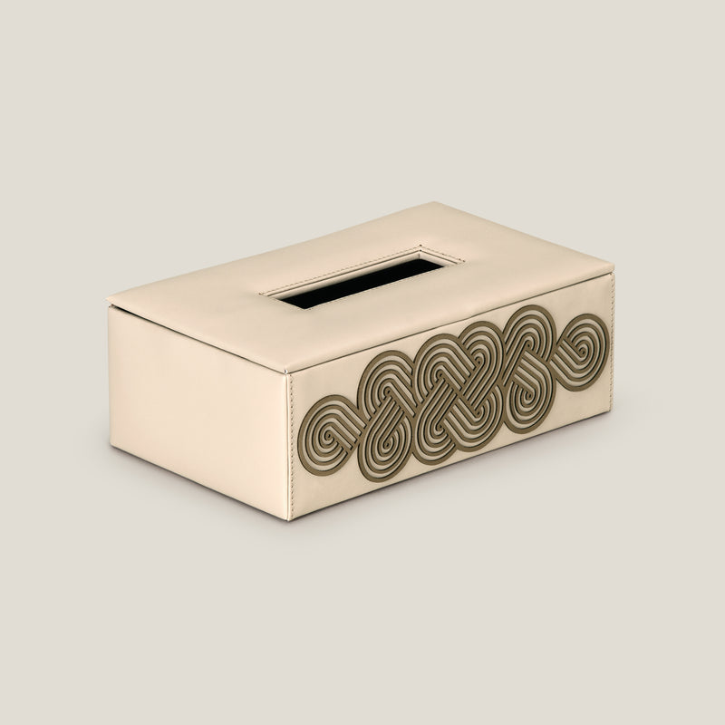 Alpha Beige & Dull Gold Tissue Box