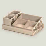 Alpha Beige & Dull Gold Desk Set