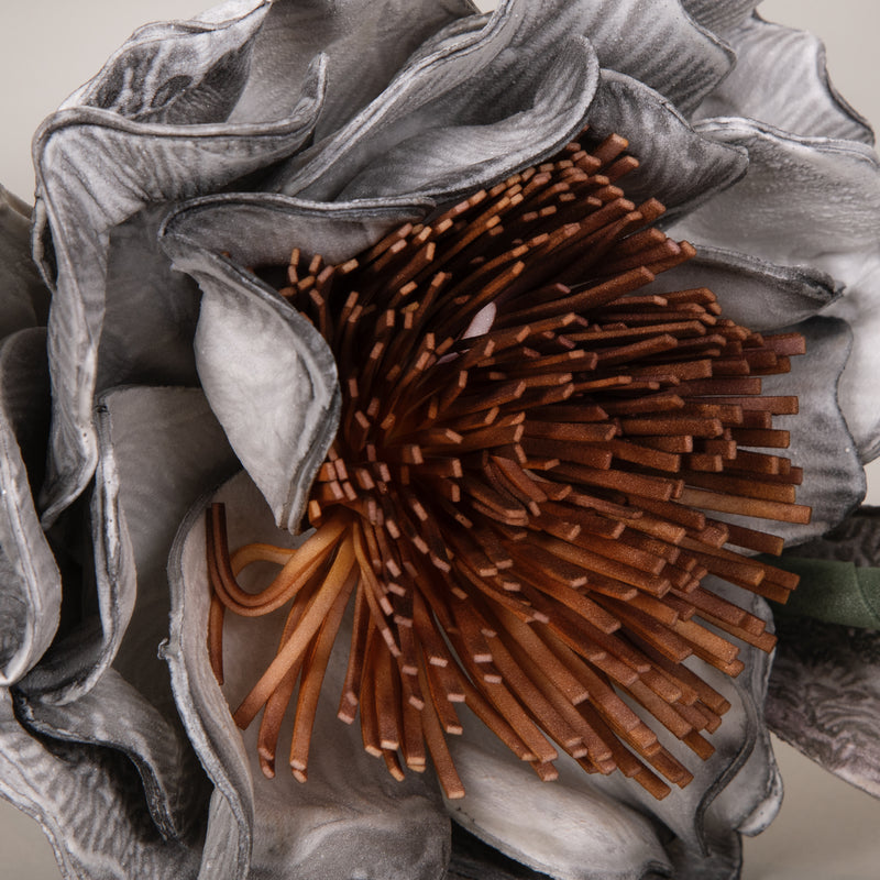 Grey & Orange Western Peony Foam Flower