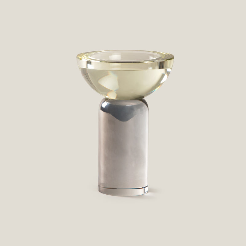 Lumiere Grey Crystal Candle Holder S