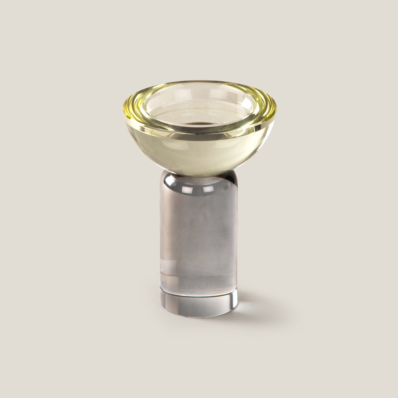 Lumiere Grey Crystal Candle Holder S