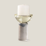 Lumiere Grey Crystal Candle Holder S