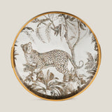 Luxe Leopard Clear & Gold Round Tray