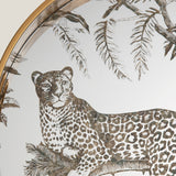 Luxe Leopard Clear & Gold Round Tray