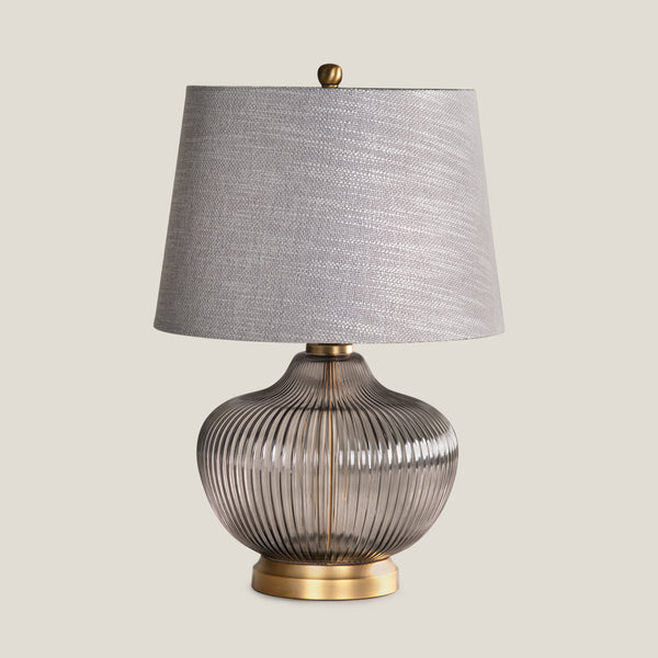 Volga Grey Glass Table Lamp