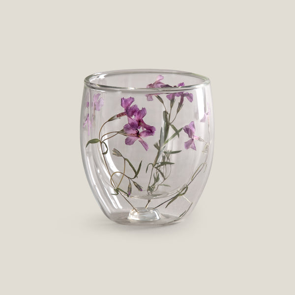 Botanic Bloom Violet Glass Set of 4