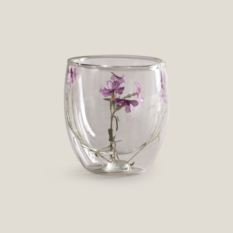 Botanic Bloom Violet Glass Set of 4