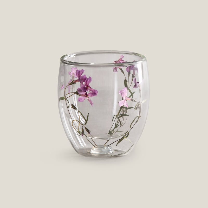 Botanic Bloom Violet Glass Set of 4