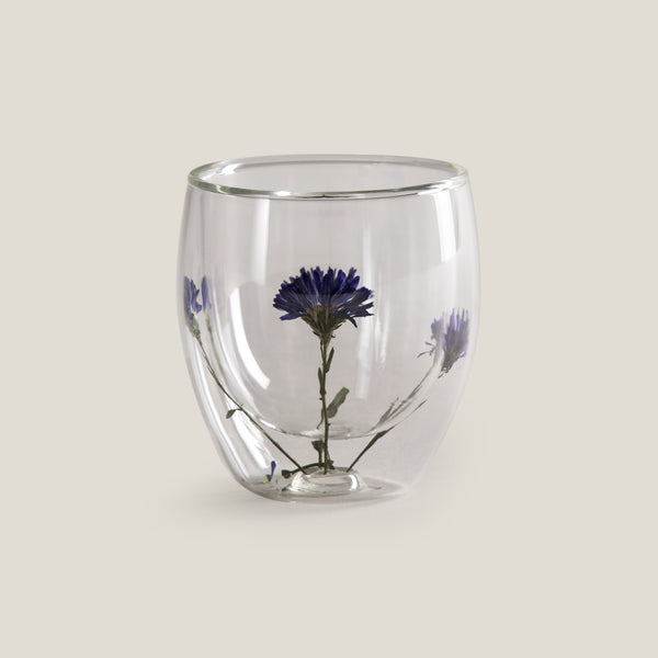 Botanic Bloom Blue Glass Set of 4