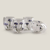 Botanic Bloom Blue Glass Set of 4