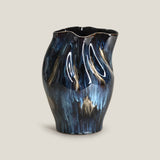 Ruche Blue Ceramic Vase