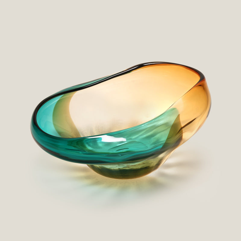 Wavescape Green & Amber Decor Bowl