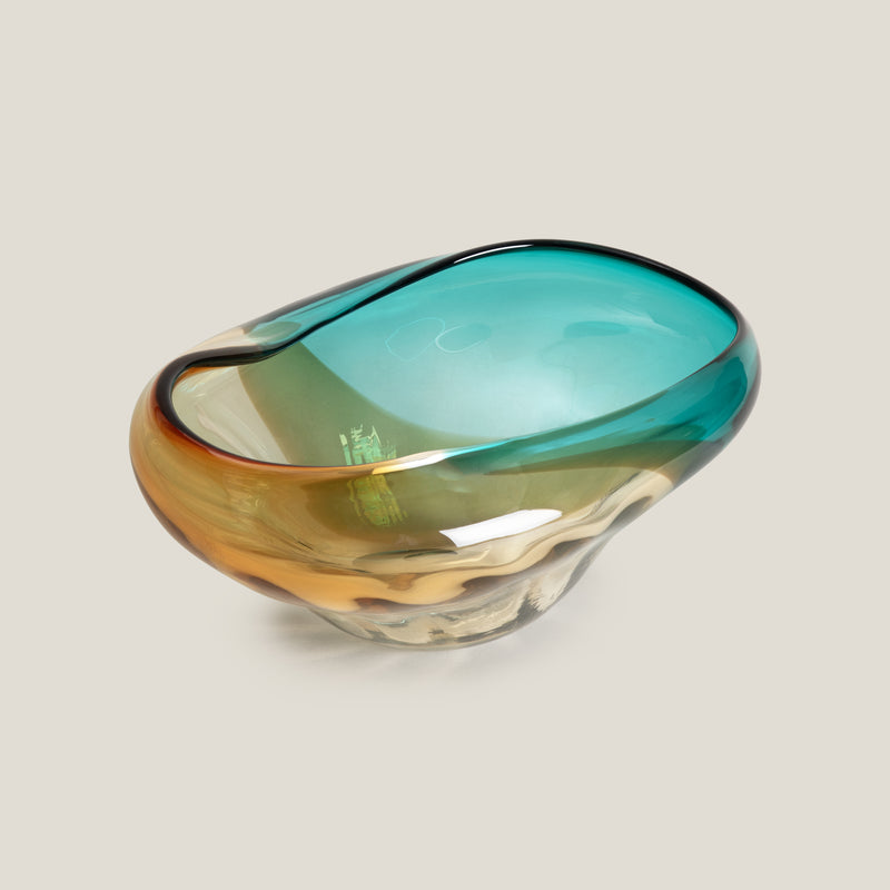 Wavescape Green & Amber Decor Bowl