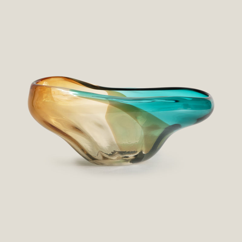 Wavescape Green & Amber Decor Bowl