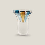Trinity Blue Amber & Clear Vase