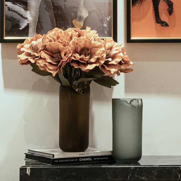 Dewdrop Brown Glass Vase