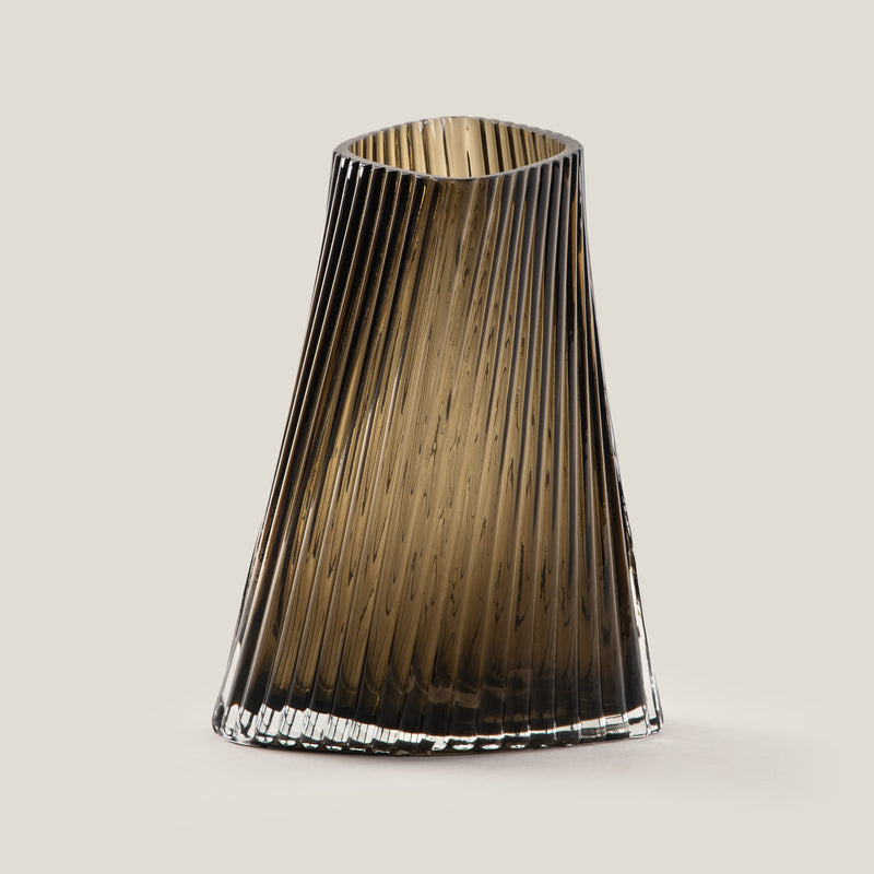 Ellipse Brown Glass Vase L