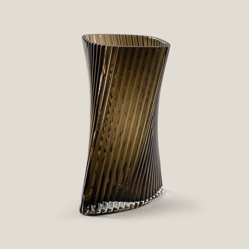 Ellipse Brown Glass Vase L