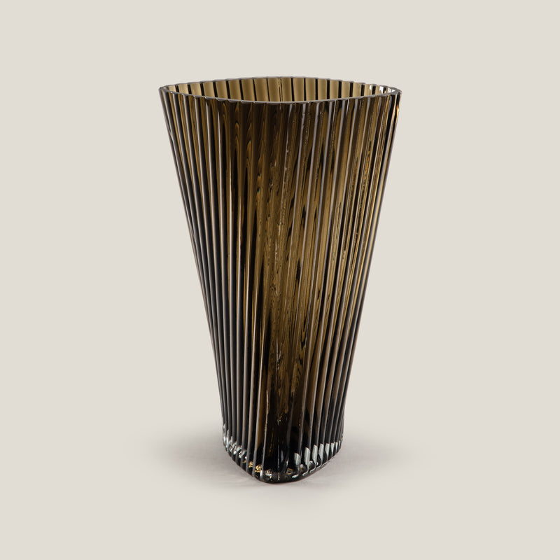 Ellipse Brown Glass Vase L
