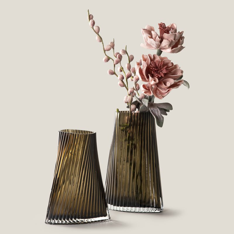 Ellipse Brown Glass Vase L