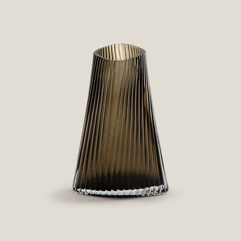 Ellipse Brown Glass Vase S