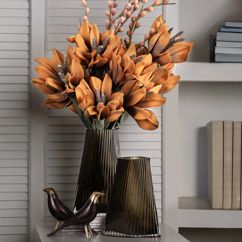 Ellipse Brown Glass Vase S