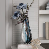 Alaska Blue & Clear Glass Vase