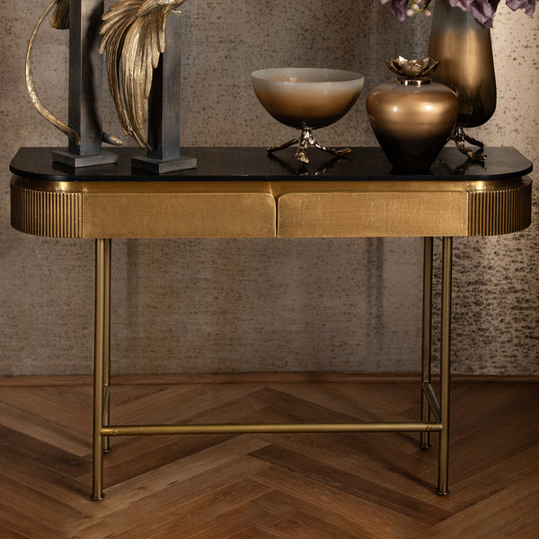 Linear Brass Console Table