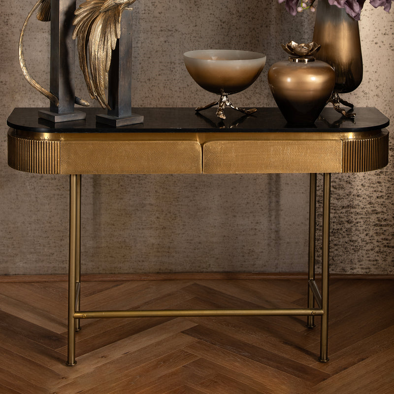 Linear Brass Console Table