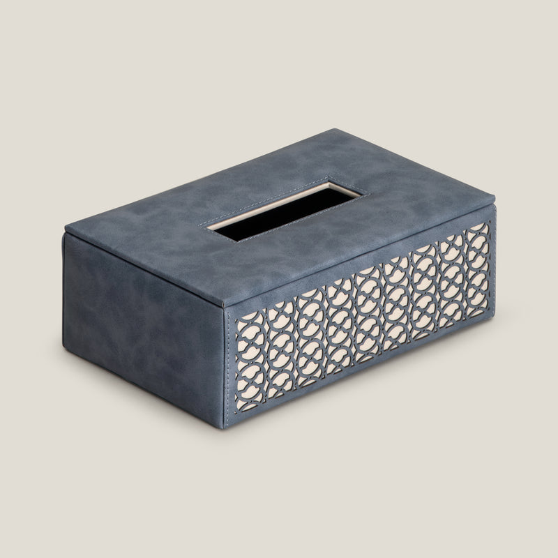 Lagos Blue & Beige Tissue Box