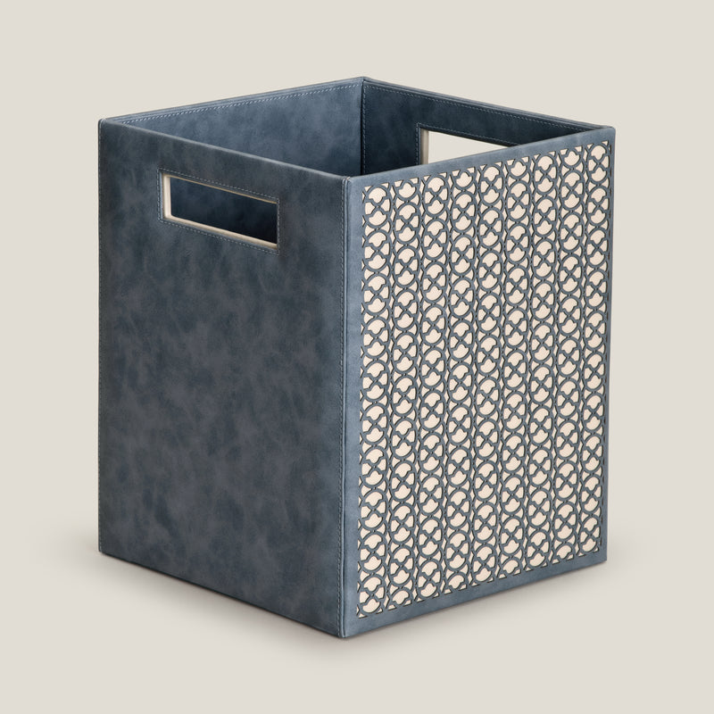 Lagos Blue & Beige Dustbin