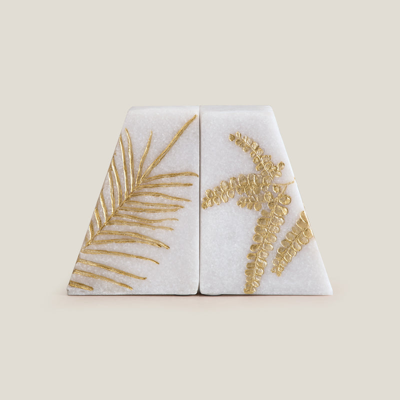 Fern White & Gold Bookend