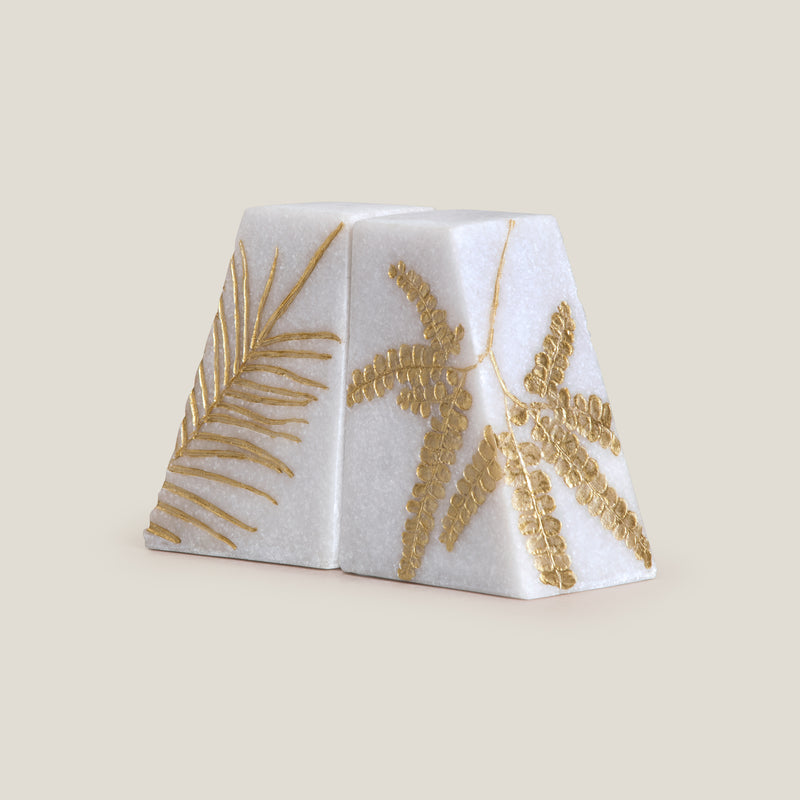 Fern White & Gold Bookend