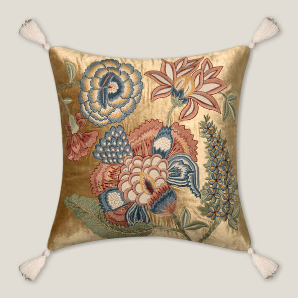 Leonora Emb. Yellow Cushion Cover