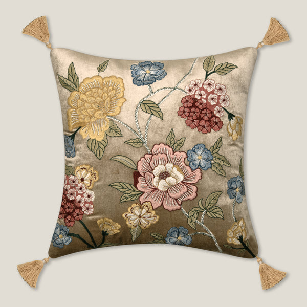 Dylan Emb. Beige Cushion Cover