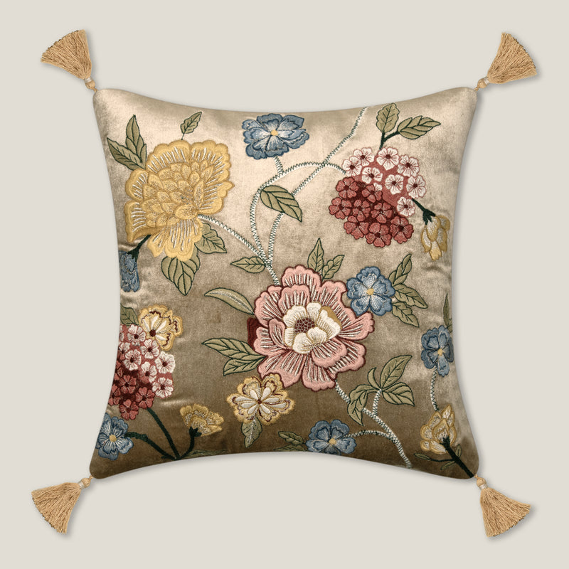 Dylan Emb. Beige Cushion Cover