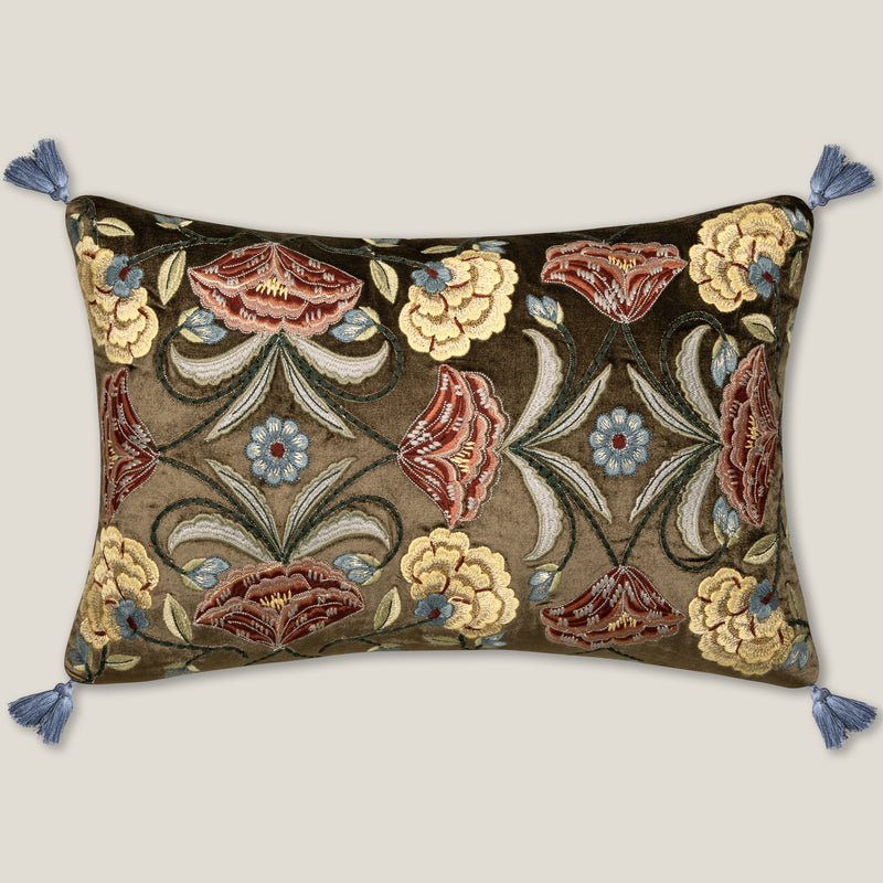 Solstice Emb. Brown Cushion Cover