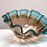 Ruffle Blue & Brown Decor Bowl