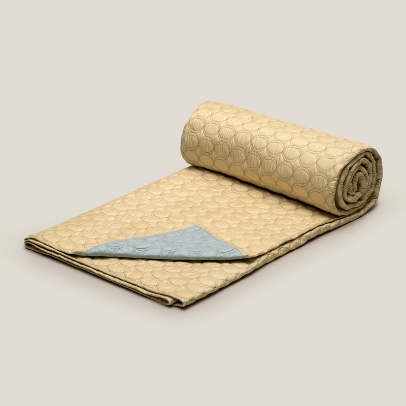 Reed Yellow & Blue Reversible Bedspread