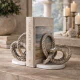 Hawser White & Antique Silver Bookend