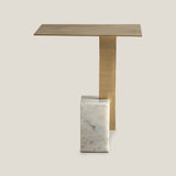 Caspa White & Gold Side Table