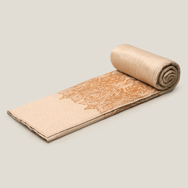 Boris Beige Embroidered Bedspread