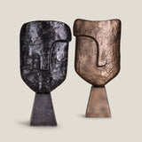 Cycladic Head Antique Brass Sculpture