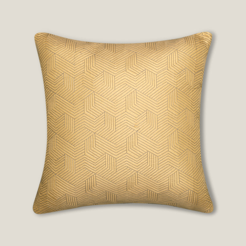 Cordelian Emb. Yellow & Grey Reversible Cushion Cover