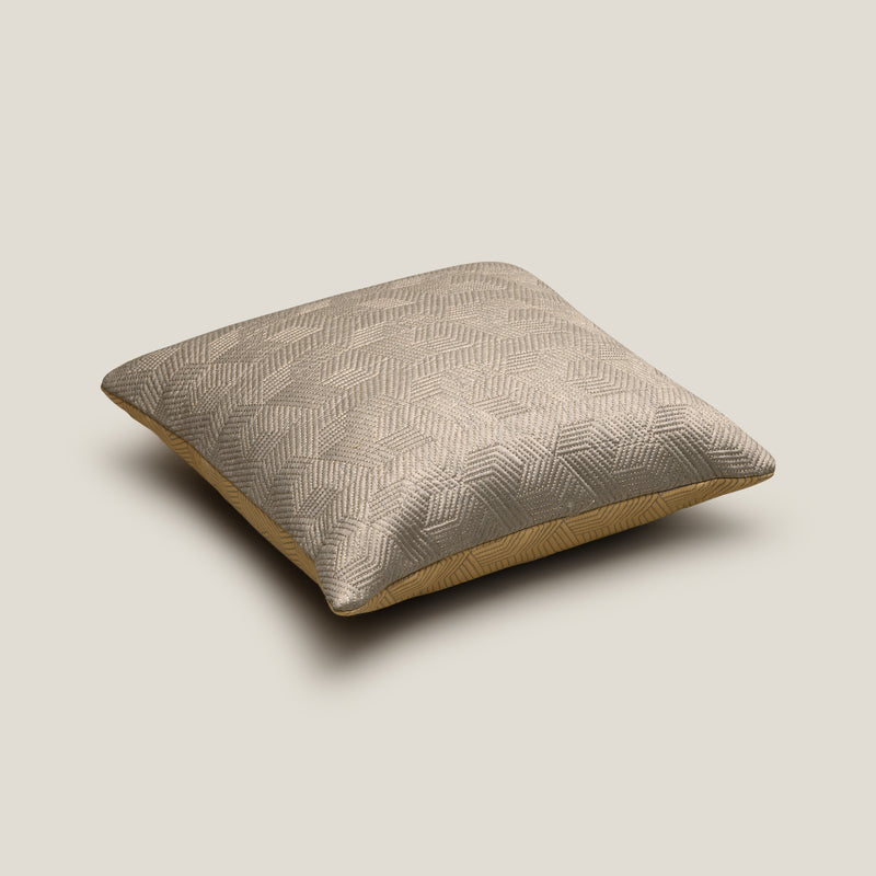 Cordelian Emb. Yellow & Grey Reversible Cushion Cover